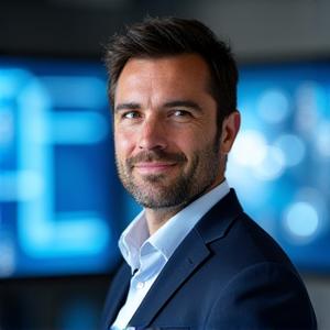 Ritratto professionale di Marco Bianchi, co-fondatore di VitaFlusso, con uno sguardo pensieroso e professionale.