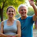 Due amici che si danno il cinque dopo una corsa, simboleggiando il supporto del buddy system.