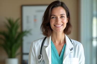 Ritratto professionale della Dottoressa Elena Rossi, nutrizionista.