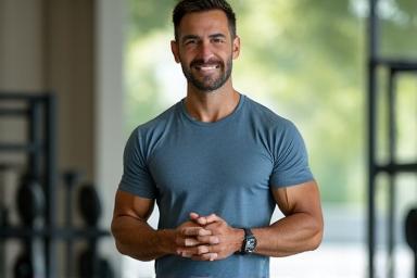 Ritratto professionale del Dottor Marco Bianchi, personal trainer e fisioterapista.