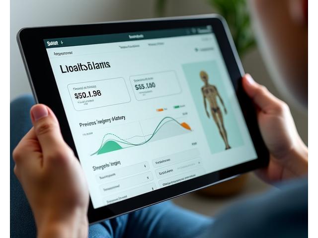 Interfaccia di un'app per l'assessment fitness, mostrando grafici e input utente
