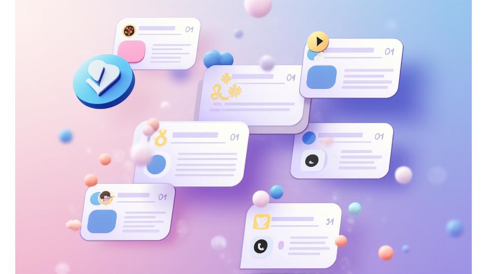 Interfaccia utente di un forum con discussioni vibranti, icone di interazione e badge 'Trend', 'Soluzione Verificata' per mostrare l'attività della community.