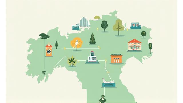 Mappa stilizzata della zona di Rimini con icone che indicano le posizioni dei nutrizionisti partner, laboratori e ristoranti che supportano la nutrigenomica.