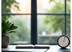 Orologio e persone che gestiscono il tempo in modo efficiente in un ambiente moderno