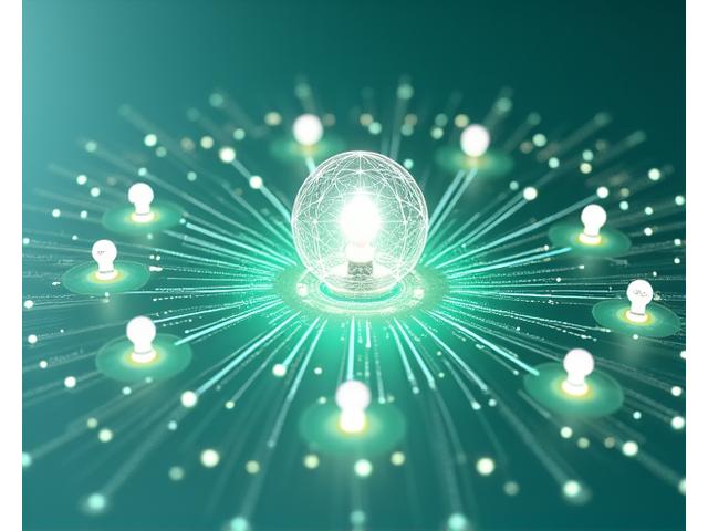 Visualizzazione stilizzata di un algoritmo di matching con dati anonimi, frecce che collegano vari punti di dati utente a diverse raccomandazioni personalizzate, creando un pattern complesso ma armonioso.